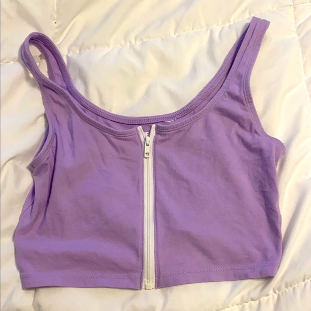 PacSun Zip Up Cropped Tank